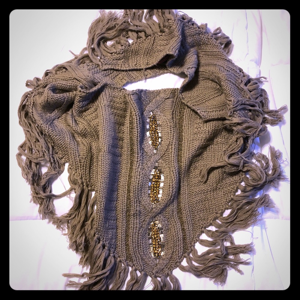 Pinko beaded wool scarf